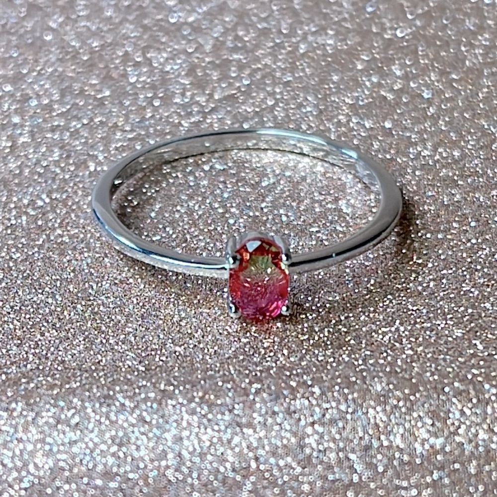 Silver Watermelon Tourmaline ring